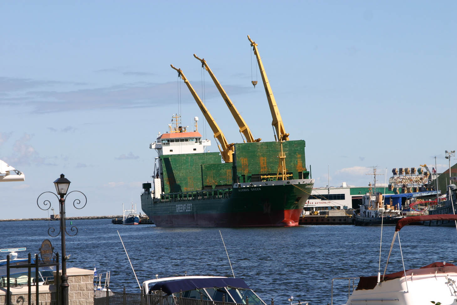 Ship docked at the Port of Oswego in Oswego, NY